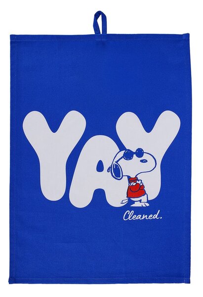 PEANUTS Utěrka "Yay" - modrá/bílá