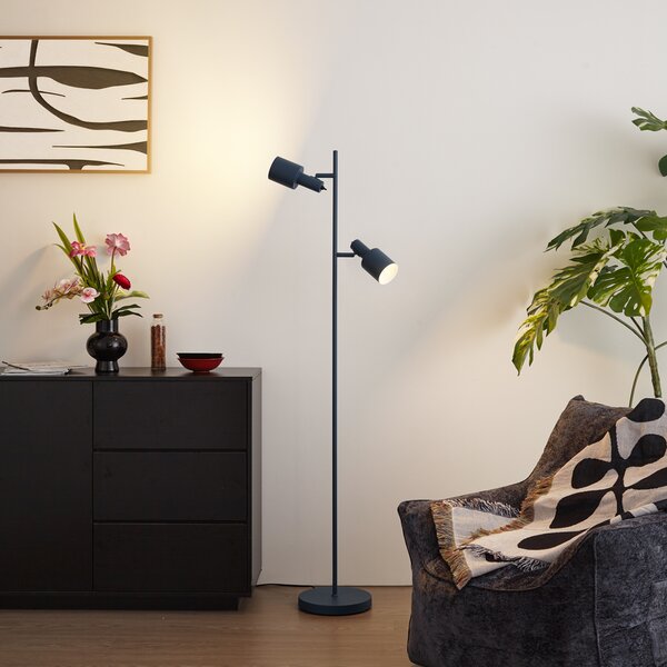 Moderní stojací lampa modrá 2-světla - Stijn