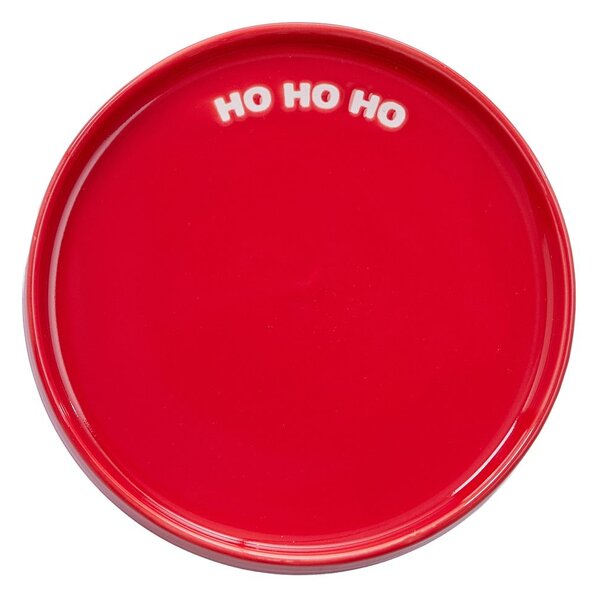 GOOD VIBES Talíř "Ho Ho Ho" 15 cm - červená