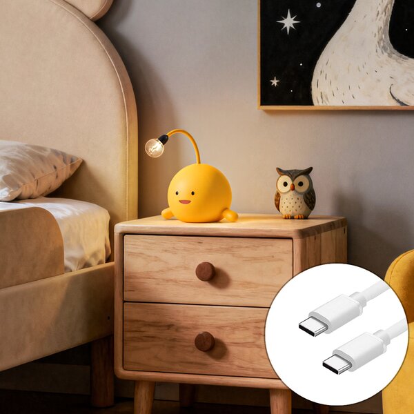 Moderní stolní lampa žlutá vč. LED dobíjecí - Bulby