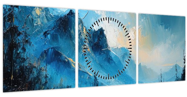 Obraz - Malba hor (s hodinami) (90x30 cm)