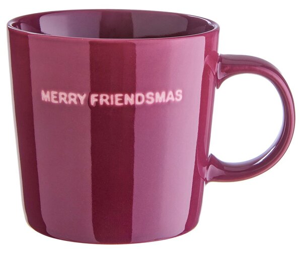 GOOD VIBES Hrnek "Merry Friendsmas" 400 ml - bordó