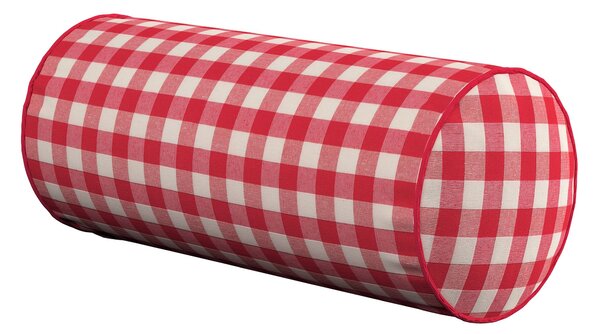 Jednoduchý válečkový polštář barva červená látka vzorované