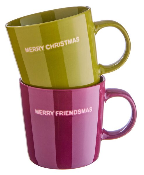 GOOD VIBES Hrnek "Merry Christmas" 400 ml - zelená