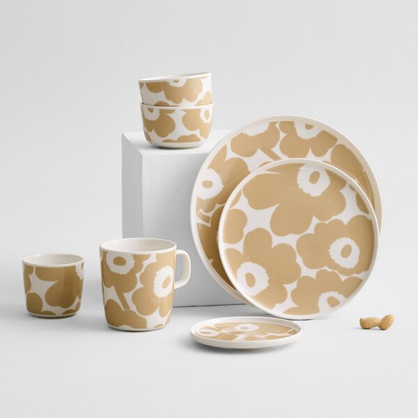 Marimekko Talíř Oiva Unikko 25cm, béžový