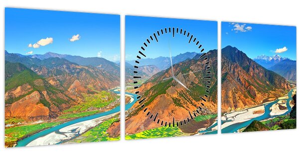 Obraz - Yangtze River (s hodinami) (90x30 cm)
