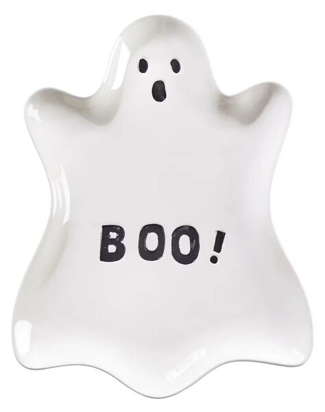 HALLOWEEN Dekorační talíř duch 36 cm - bílá