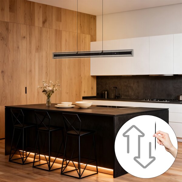 Moderní závěsné svítidlo černé s kouřovým sklem vč. LED Easylift - Catch
