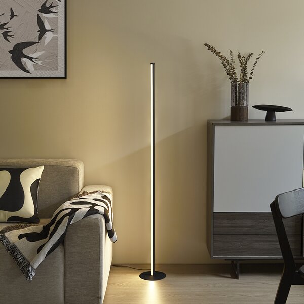 Designová stojací lampa černá vč. LED s dotykovým stmívačem - Clutch