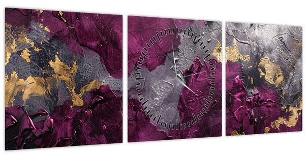 Obraz - Texturovaní abstrakce (s hodinami) (90x30 cm)