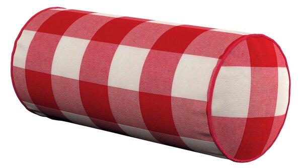 Jednoduchý válečkový polštář barva červená látka vzorované