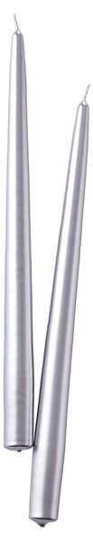 TWIN FLAME Sada svíček 2 ks 31 cm - stříbrná
