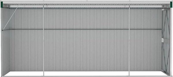 VidaXL Nástěnný zahradní domek 118 x 382 x 178 cm pozinkovaná ocel [316231] Barva: antracitová