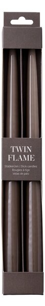 TWIN FLAME Sada svíček 2 ks 31 cm - šedohnědá
