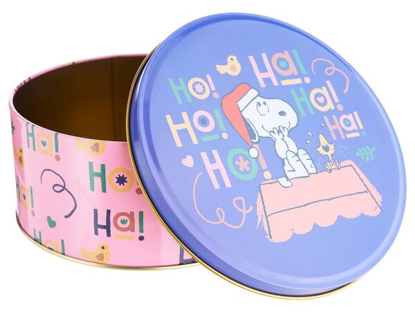 PEANUTS Dóza kulatá "HoHoHo" 16,7 cm - růžová/modrá