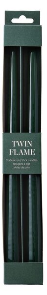 TWIN FLAME Sada svíček 2 ks 31 cm - tm. zelená