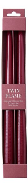 TWIN FLAME Sada svíček 2 ks 31 cm - tm. červená