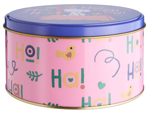 PEANUTS Dóza kulatá "HoHoHo" 13,5 cm - růžová/modrá