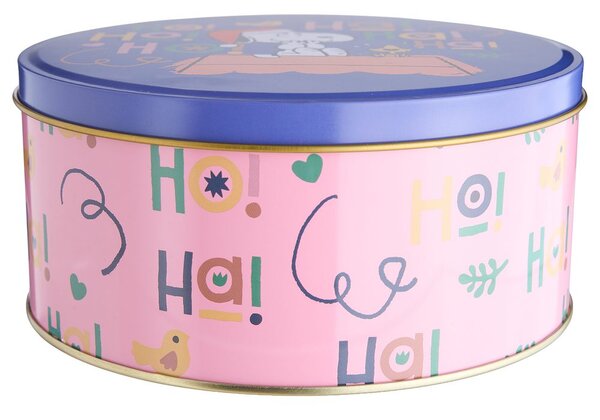 PEANUTS Dóza kulatá "HoHoHo" 16,7 cm - růžová/modrá