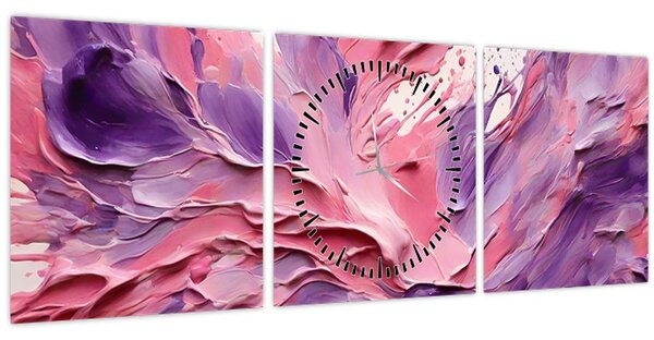 Obraz - Romantická abstrakce (s hodinami) (90x30 cm)