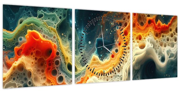 Obraz - Moderní abstrakce (s hodinami) (90x30 cm)
