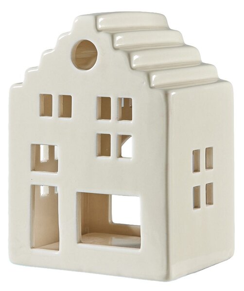 DELFT Keramický svícen na čajovou svíčku 13 cm - béžová