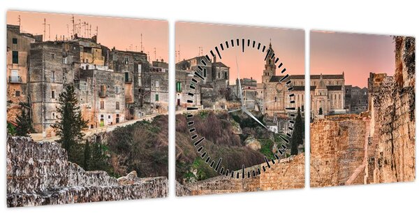 Obraz - Gravina in Puglia, Itálie (s hodinami) (90x30 cm)
