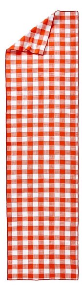 MEDLEY Běhoun na stůl kostka 40 x 160 cm - oranžová/bílá
