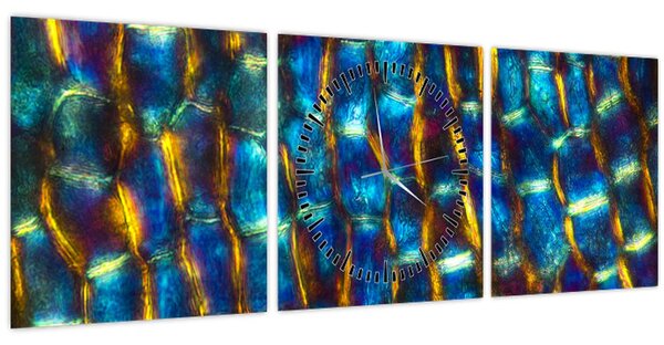 Obraz - Buněčná stěna (s hodinami) (90x30 cm)