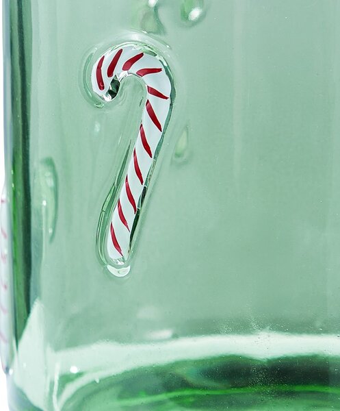 X-MAS Lucerna "Candy Cane" 10 cm - zelená