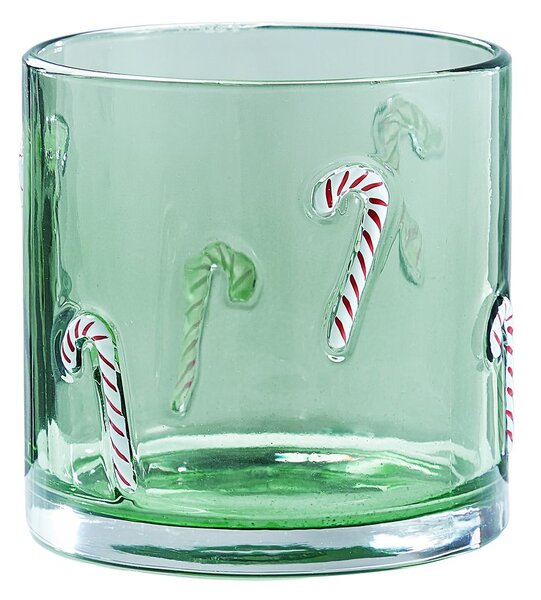 X-MAS Lucerna "Candy Cane" 10 cm - zelená
