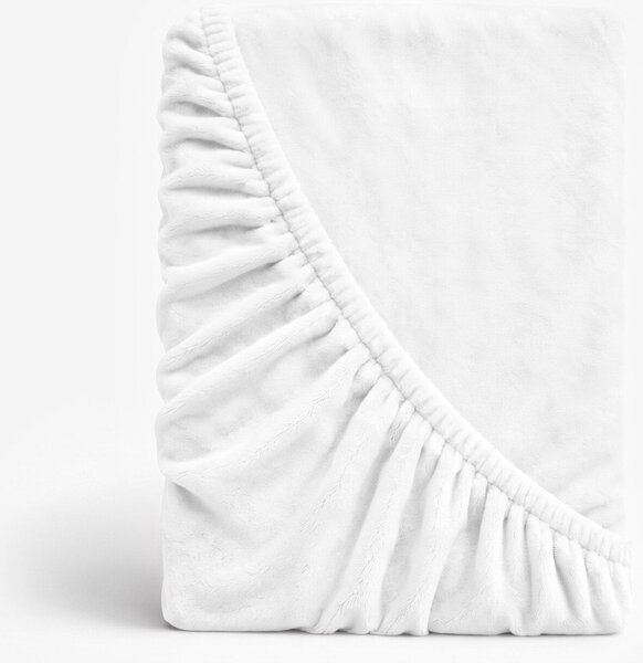 Goldea mikroplyšové elastické prostěradlo deluxe - bílé 90 x 200 cm