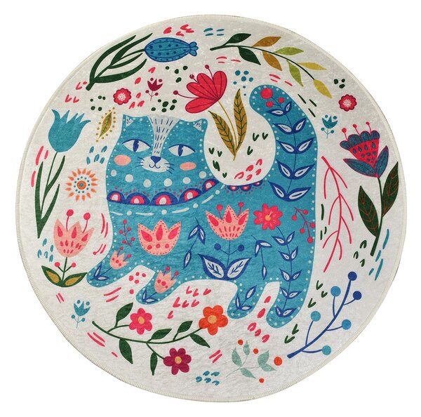 ASIR Koberec (100 cm) BLUE CATS béžový - barevná kočka