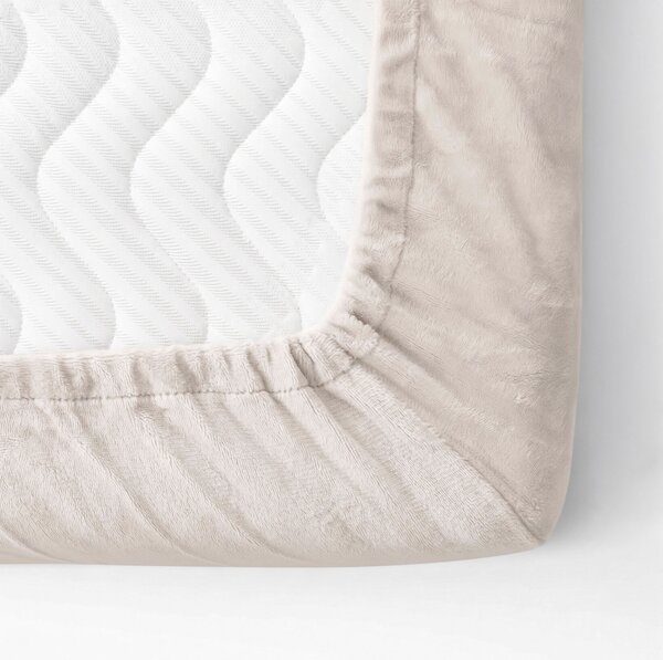 Goldea mikroplyšové elastické prostěradlo deluxe - šedobéžové 90 x 200 cm