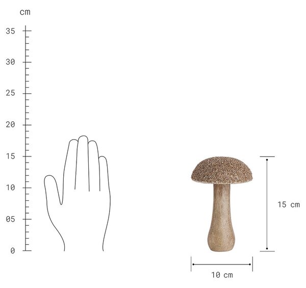 HARVEST LOVE Houba dřevěná s perličkami 15 cm