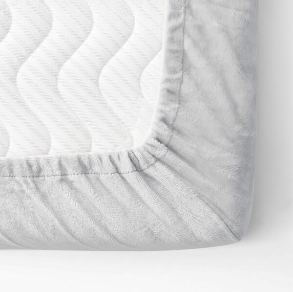 Goldea mikroplyšové elastické prostěradlo deluxe - světle šedé 90 x 200 cm