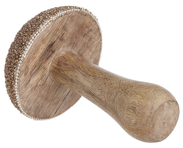 HARVEST LOVE Houba dřevěná s perličkami 15 cm