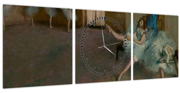Obraz - Edgar Degas, Before the Ballet, reprodukce (s hodinami) (90x30 cm)