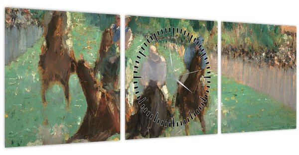 Obraz - Edouard Manet, At the Races, reprodukce (s hodinami) (90x30 cm)