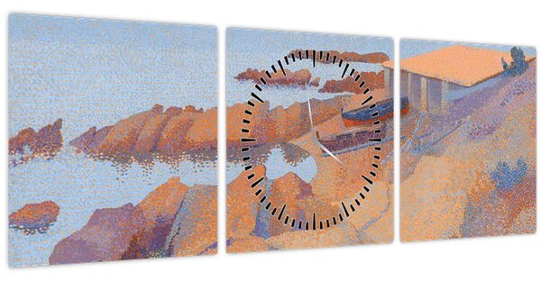 Obraz - Henri Edmond Cross, Calanque des Antibois, reprodukce (s hodinami) (90x30 cm)