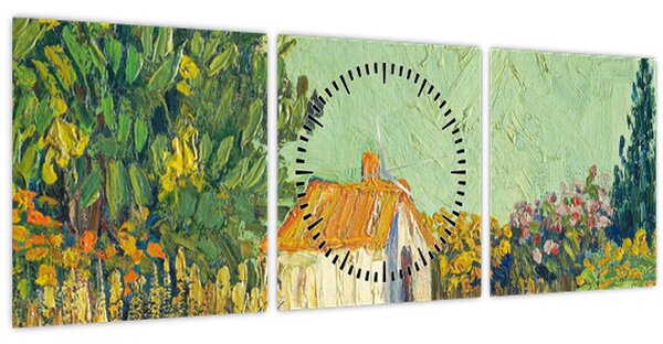 Obraz - Imitator of Vincent van Gogh, Landscape, reprodukce (s hodinami) (90x30 cm)