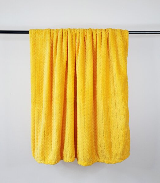 Jahu Deka mikroplyš s texturou 150 x 200 cm Barva: žlutá