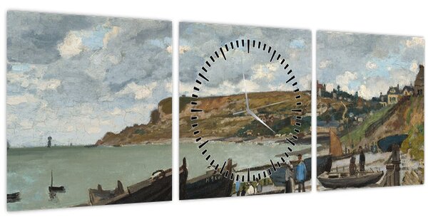 Obraz - Claude Monet, Sainte Adresse, reprodukce (s hodinami) (90x30 cm)