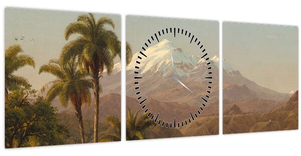 Obraz - Frederic Edwin Church, Tamaca Palms, reprodukce (s hodinami) (90x30 cm)