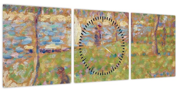 Obraz - Georges Seurat, Study for "La Grande Jatte", reprodukce (s hodinami) (90x30 cm)