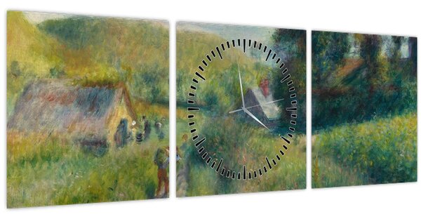 Obraz - Auguste Renoir, The Mussel Harvest, reprodukce (s hodinami) (90x30 cm)