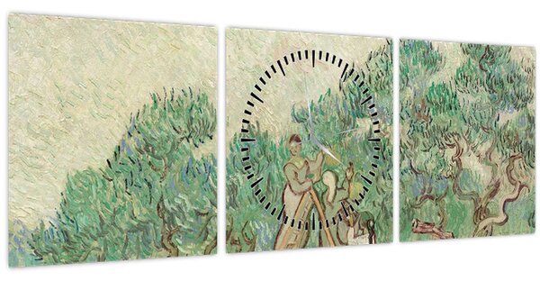 Obraz - Vincent van Gogh, The Olive Orchard, reprodukce (s hodinami) (90x30 cm)