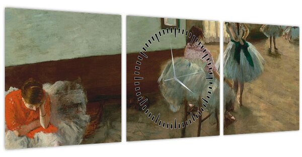 Obraz - Edgar Degas, The Dance Lesson, reprodukce (s hodinami) (90x30 cm)