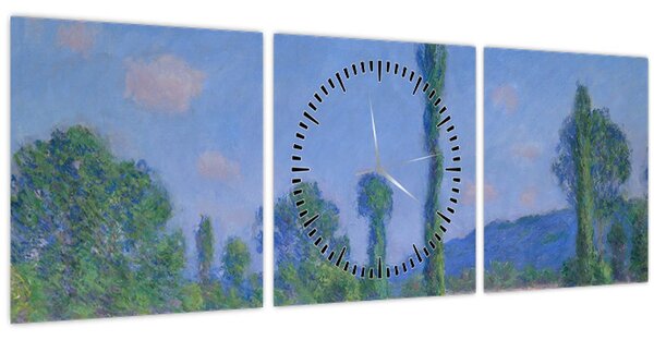 Obraz - Claude Monet, Poppy Field (Giverny), reprodukce (s hodinami) (90x30 cm)