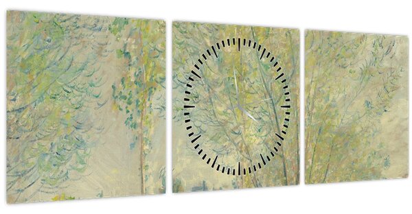 Obraz - Claude Monet, The Willows, reprodukce (s hodinami) (90x30 cm)